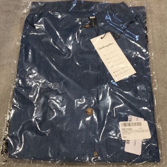 SALE🚨Blue Cotton Button-Down Shirt - Picture 6 of 6